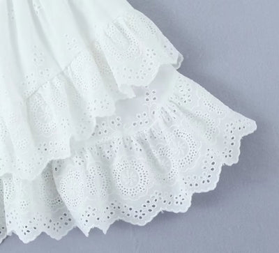 French Style Pure White Lace Skirt