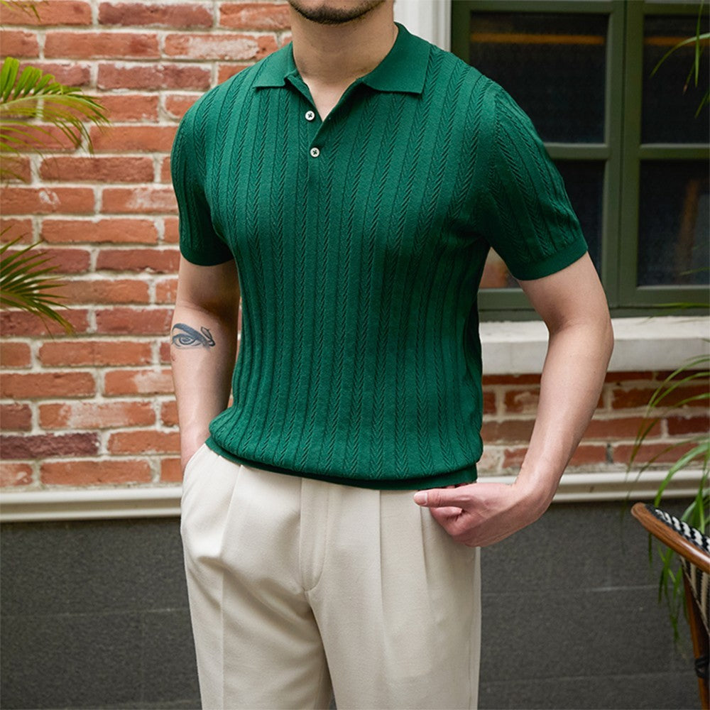 Casual Retro Slim-fit Short-sleeved Knitted