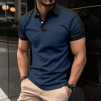 Men's Business Casual Raglan Short-sleeved Polo Shirt