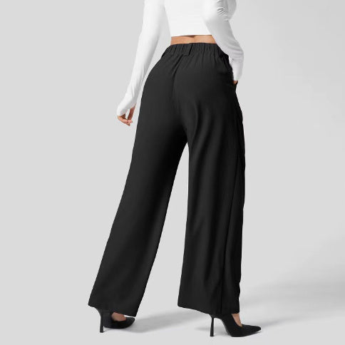 Simple Commute High Waist Slimming Draping Effect Suit Straight-leg Pants European And American