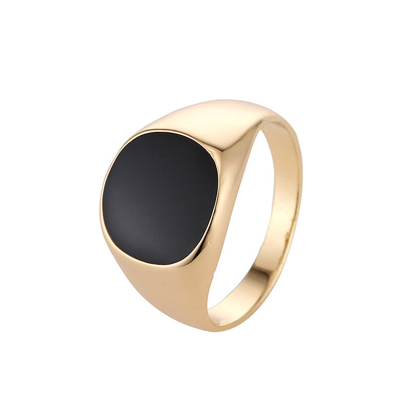 Classic smooth oil dripping men's zinc alloy ring