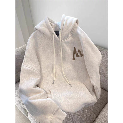 Fleece-lined Thickened National Fashion Retro Hooded Sweater For Women