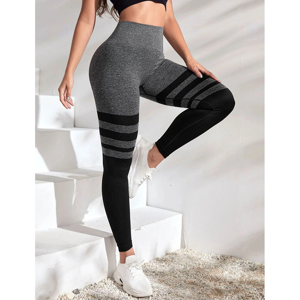 Seamless Hip Raise Fitness Pants Belly Contracting And Close-fitting High Waist Yoga Pants
