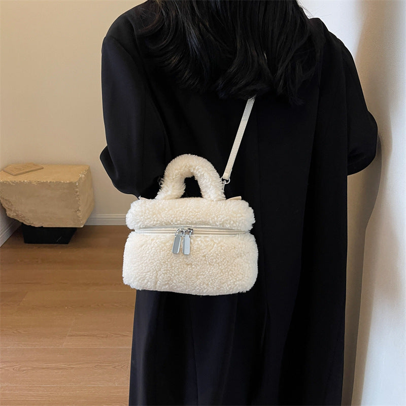 Autumn And Winter Lamb Wool Niche Popular Women's Bags Plush Portable