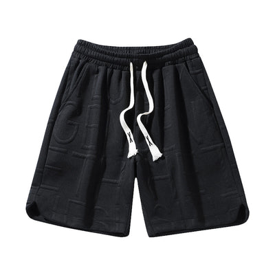 Summer Plus Size Sports Casual Jacquard Solid Color Shorts