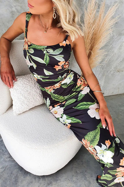 Printed Casual Stretch Sling Dress Women