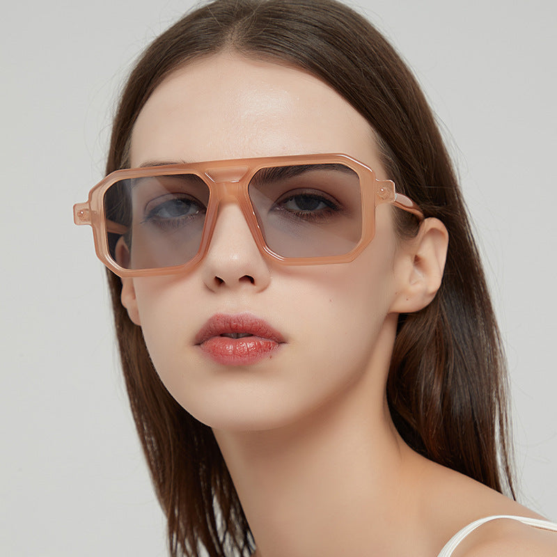 Fashionable Double-beam Polygonal Sunglasses For Men And Women